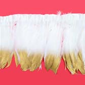 Festett végű toll rojt - WHITE (fehér)